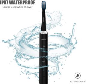 MOCEMTRY Sonic Electric Toothbrush Rechargeable Whitening Tooth Brush 3 Cleaning Modes ,Waterproof Electric Toothbrush (Black)