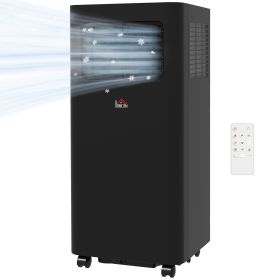 HOMCOM 8000 BTU Mobile Air Conditioner, 345 Sq. Ft., AC Unit with Dehumidifier, Sleep, 24H Timer On/Off, Window Kit, Black