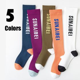 5 Pairs Womens Running Compression Socks  Sports Cycling Fitness Yoga Flight Compression Socks Crew Athletic Hiking Anti Blister Cushioned Anti-odor A