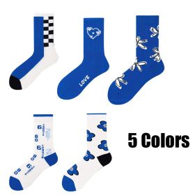 5 Pairs Colorful Compression Running Socks For Men Crew Athletic Hiking Wicking Anti Blister Cushioned Anti-odor And Breathable For Running Hiking Cyc