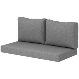 2 Seat Patio Furniture Cushions, 46x26x5 In, Thick Outdoor Loveseat Cushion Set With Removable Cover, Fade-Resistant Replacement Cushions For Outdoor