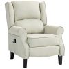 HOMCOM Vibrating Massage Recliner Chair with Heat, Beige Wingback Push Back Chair, Ultimate Living Room Comfort