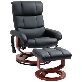 HOMCOM Electric Recliner Chair with Ottoman, 10 Vibration Points & Side Pocket for Convenience, Black