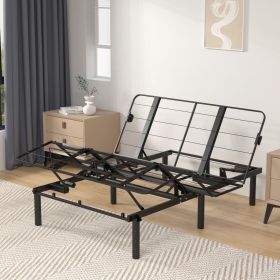 Zero-Clearance Adjustable Bed Base Frame Head and Foot Incline Quiet Motor Queen Size Zero Gravity, Dual USB A+C Ports