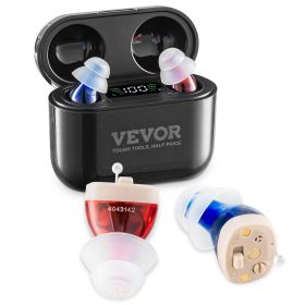VEVOR Hearing Aids for Senior Rechargeable Hearing Amplifiers & 8 Pair Ear Domes