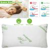 Bamboo Memory Foam Pillow Hypoallergenic Bed Pillow For Head Neck Rest Sleeping Shredded Pillow With Washable Cover [Queen Size]