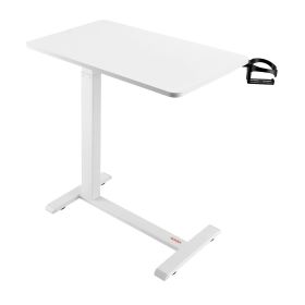 VEVOR Overbed Table, Mobile Bed Side Table with 4 Hidden Wheels, Height Adjustable Rolling Laptop Desk with Cup Holder