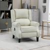 Vibrating Massage Recliner Chair with Heat, Beige Wingback Push Back Chair, Ultimate Living Room Comfort