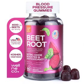 Beet Chews for High Blood Pressure Beet Root Gummies with Tart Cherry Extract Nitric Oxide Supplements Support Cardio Health and Energy Vegan No