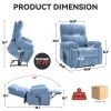 Blue Heat Massage Dual Motor Infinite Position Up to 350 LBS Large Electric Power Lift Recliners with Hidden Cup Holders, Power-Remote