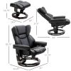 HOMCOM Massage Recliner Chair with Ottoman, 10 Vibration Points, Adjustable Backrest, Remote, Black