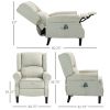 Vibrating Massage Recliner Chair with Heat, Beige Wingback Push Back Chair, Ultimate Living Room Comfort
