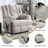 Dual Motor Heat Massage Infinite Position Up to 350 LBS Electric Power Lift Recliners with Power-Remote, Medium-firm and Heavy Duty, Beige