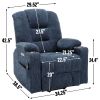 Large Power Lift Recliner Chair with Massage and Heat for Elderly, Overstuffed Wide Recliners, Heavy Duty Motion Mechanism with USB and Type C Ports
