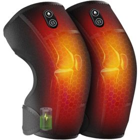 Heated Knee Massager with Vibration, Cordless Heating Pad for Knee Shoulder Elbow Stress Relief Deep Tissue, Knee Warmers Wrap