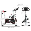 Adjustable Upright Stationary Exercise Bike w/ LCD Display, Indoor Cycling Bike for Home w/ Adjustable Resistance, White