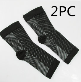 Men Women Anti Fatigue Compression Foot Sleeve Foot Ankle Compression Socks (Option: S M-BlackÃ—2pcs)