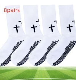 Solid Color Classic High Tube Football Socks (Option: White-Adult-8pairs)