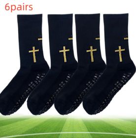 Solid Color Classic High Tube Football Socks (Option: Black-Adult-6pairs)