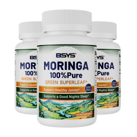 BSYS Moringa Capsules  Antioxidant & Anti-Inflammatory Support  Blood Sugar Health Aid  Cholesterol Balance Formula  Heart Wellness Support  Immune Bo (Option: Three bottles)