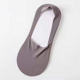 Women's Fashion Silicone Non-slip Shallow Boat Socks (Option: Dark Grey-One size)