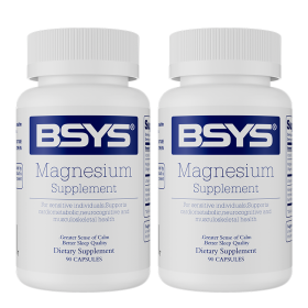 BSYS Magnesium Supplements Sleep & Anxiety Relief Aid  Muscle Relaxation Support  Heart Health & Blood Sugar Balance Formula  Cognitive Function Enhan (Option: Two bottles)