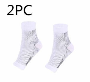 Men Women Anti Fatigue Compression Foot Sleeve Foot Ankle Compression Socks (Option: S M-WhiteÃ—2pcs)