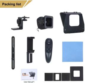 Portable Smartphone SLR Camera Teleprompter With Mobile Phone Holder Remote Control Video Recording Live Interview Stage Speech Video Production (Color: Black)