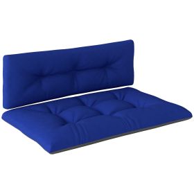 2 Seater Pallet Cushions Outdoor 3.9 Thick Replacement Cushions - Tufted Design For Garden, Patio (Color: Navy Blue)