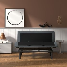 OS4 Black and Grey Adjustable Bed Base With Head and Foot Position Adjustments (size: Queen)