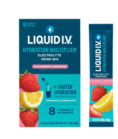 Liquid I.V.Â® Hydration MultiplierÂ® Powdered Electrolyte Drink Mix, 6 Count Packets (Flavor: Strawberry Lemonade)