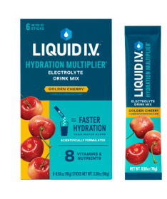 Liquid I.V.Â® Hydration MultiplierÂ® Powdered Electrolyte Drink Mix, 6 Count Packets (Flavor: Golden Cherry)