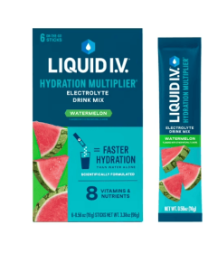 Liquid I.V.Â® Hydration MultiplierÂ® Powdered Electrolyte Drink Mix, 6 Count Packets (Flavor: Watermelon)