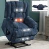 Dual Motor Heat Massage Infinite Position Up to 350 LBS Electric Power Lift Recliners with Power-Remote, Medium-firm and Heavy Duty