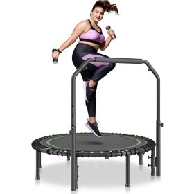 VEVOR Foldable Mini Fitness Trampoline Adults Exercise Rebounder with Handle (size: 51")