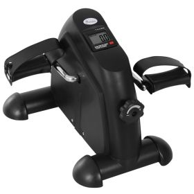Portable Mini Pedal Exercise Bike Indoor Cycle Fitness Arm Leg w/ LCD Display (Color: Black)