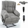 Dual Motor Heat Massage Infinite Position Up to 350 LBS Electric Power Lift Recliners with Power-Remote, Medium-firm and Heavy Duty