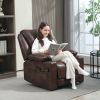 HOMCOM Recliner Massage Armchair with Heat Oversized Swivel Rocker with Footrest Remote and Side Pockets