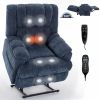 Dual Motor Heat Massage Infinite Position Up to 350 LBS Electric Power Lift Recliners with Power-Remote, Medium-firm and Heavy Duty